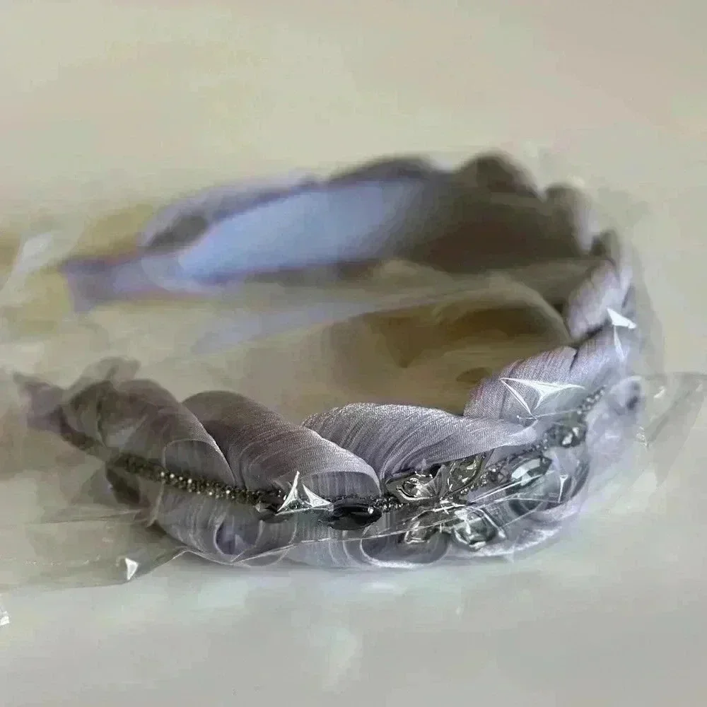 High-grade Rhinestone Chain Detail Non-slip Headband